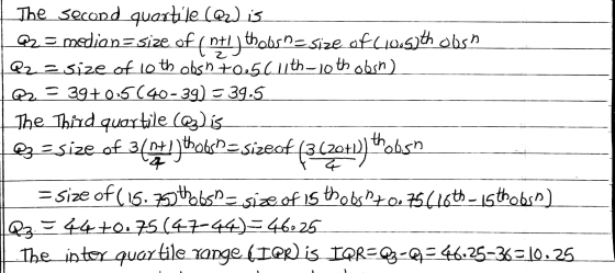 The second quartile (Q2) is 12 = mediane size of ( nti thobne size of Clousyth Olsh 22 = size of 10 th obsn 70.5(lith-10th ob
