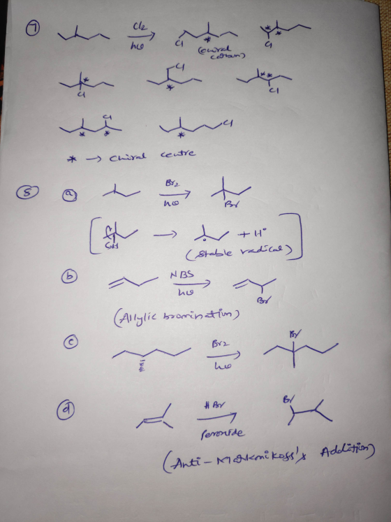 ch ho Cobaun * - chire centre no ~ Menu (Allylic bromination) ho # BY lernede (Anti-Mankomikosss Addition)