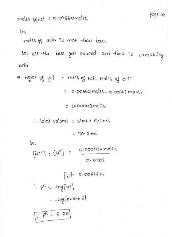 Pogeo3 moles fHe o06 660moles. So, moles o acid fs more an ba base gksuackd and thas s oumaining So, au -tee atid Holes of c