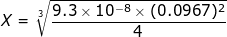 X = 9.3 x 10-8 % (0.0967)2