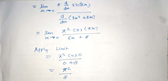 =lim t a sinfice) (3x2 +83) = lim x² coscand nao Gue to Apply Limit - a2 coso oto T2