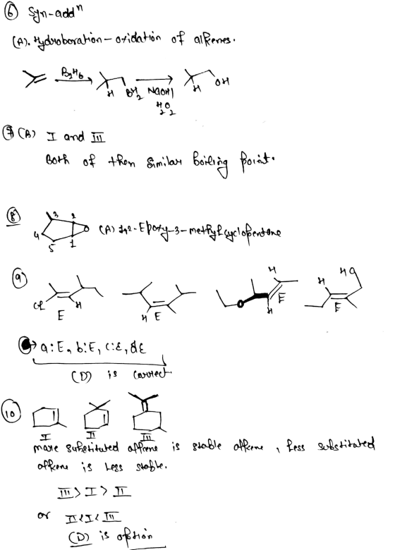 6 syn-addin (A). Hydroboration-oxidation of alllenes Вь, Хан Хон H By NaOHI H (B) I and in 1. Both of them similar boiling po
