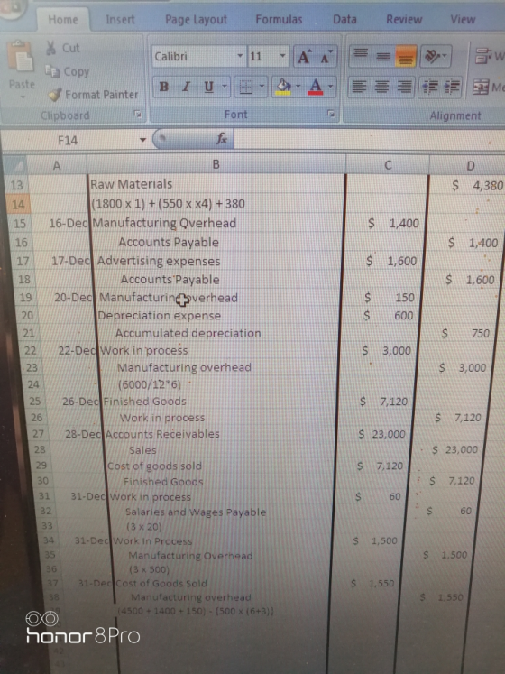 Home Insert Page Layout Formulas. Data Review View * Cut Calibri Le Copy Paste Format Painter BI U 11 - AAEE 3 . A E 3 me Fon
