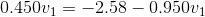0.450u1 =ー2.58-0.950u1