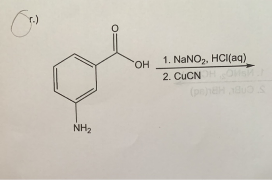 cs ОН 1. NaNO2, HCl(aq) 2, CuCN OMIS (PE) 18H 180.se NH2