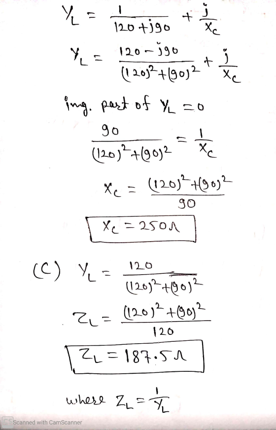 + Xc 120~go Xc Y 120 +390 Yus (12032+19012 ing part of y=0 90 (120)2+(9012 Xc = (120)2 +19092 11 st/ go X =250N 120 (C) Yu (1
