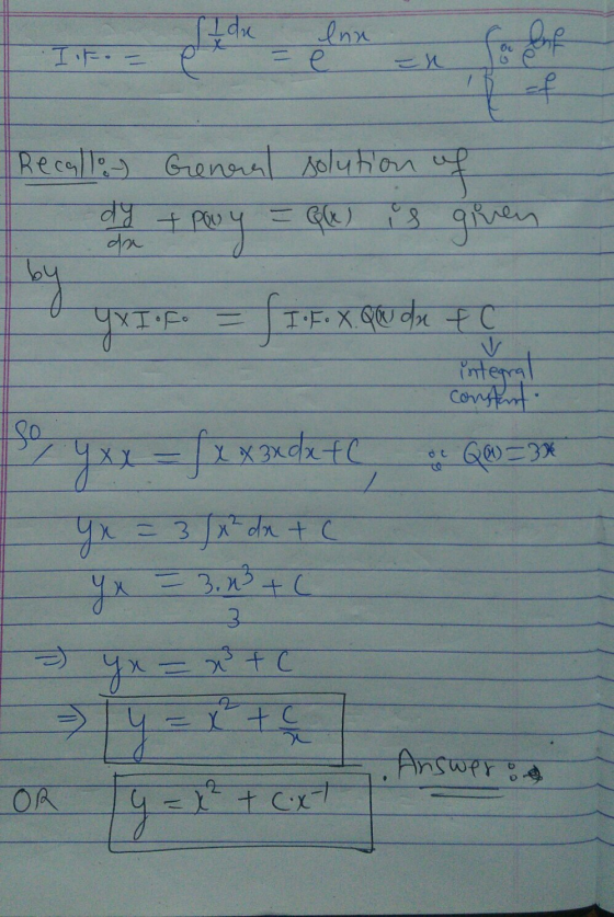 Lide TO Inn = e бо I it. - =n dy +Pouy Recall: General solution of + Powy = k) is given by y XI •fo = f I . F • X. Qu de to d
