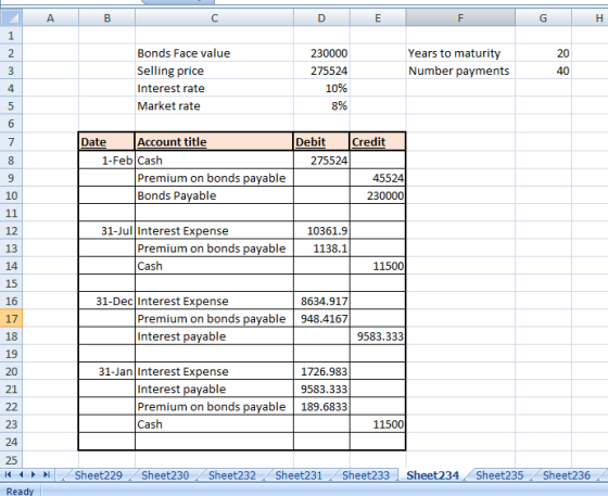 A B С E G H 20 1 2 3 4 230000 275524 10% Years to maturity Number payments Bonds Face value Selling price Interest rate Marke