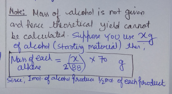 Mote Mes o aliohol is not guen and fence tohetical yield cannot ha calulatd Supore you ue alcchol (staatinmateual) then Mars
