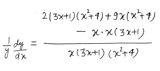 : 2134+1)(x+4) +9x(x+4) - H.263x+ I dy =- 213x+1) (x+4) o an