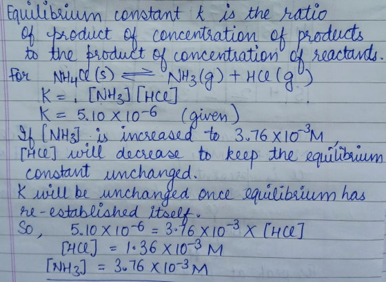 Enuulibiun tonstant ik is the hatio educt to the pro oncentration seactand constavt umchanged once quilibsium has he-establis