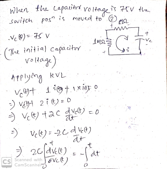 en the apauht voltage vt switch pos s moved to a cilry The in , 予 at Scaned with CamScannert C)