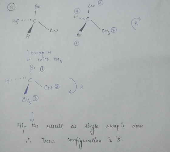 Br Hurrec Hofwec Iswap H I with CH₂ Br 6 22 swap is done flip the in result as single swap is done Tene configuration is s.