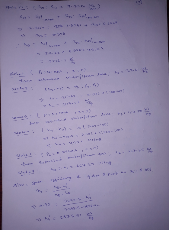 state 13 : ( Sio = S13 = 7.3254 10) ISK S13= Solu + Xp3 Stela d10 ore yolons 1.0261 + 1438 6.6429 7.3254 ņ 43 = 0.948 as hisl
