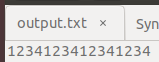 output.txt x Syn 1234123412341234