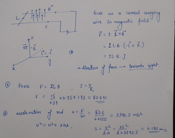 B force ри a current Lt lehet camping wire in 1 magnetic field. na BT 1 9 F = 1. I XB = Il.B. (-ix Å = IL.B. direction of for