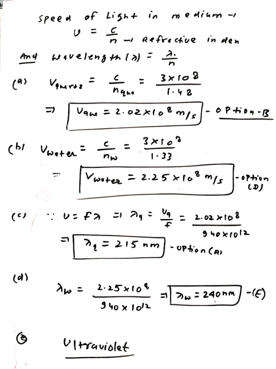 me dium - Spee d of Light in Refr ctive in den n- Amd Va 2.02xlo*m/s оP+ои-в (bVwte I33 Пw - oPtun 215 nm -opton Ca 2-15x10 2
