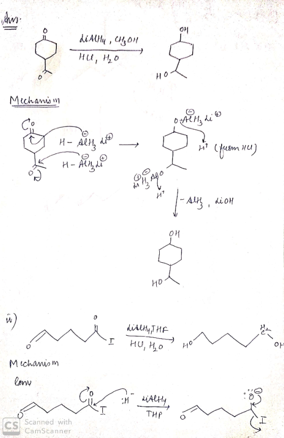 di Alily, 4101 HU, H₂O HO Mechanism onetadio G H- An aro - и (4Wт ни) di H, Afo Alth LiOH OM ditetly THE I HU, H, O. 12 Mecha