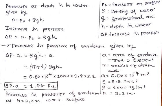 Poessuse at dlepth h water ven b 3 Dems h- depth aer ecirs iic