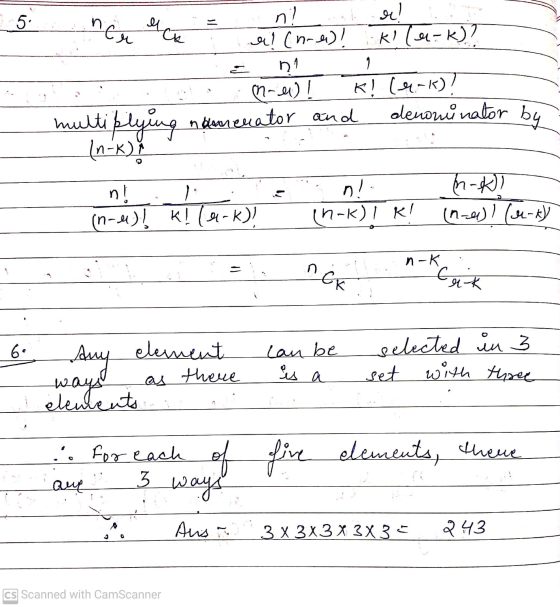 او 5 ncr uce n! al (nou)! و kila-k)? 1 nael! k! (4-k)? multiplying ndamenator and denominator by In-x) M-ki (n-e)! K! (4-k))