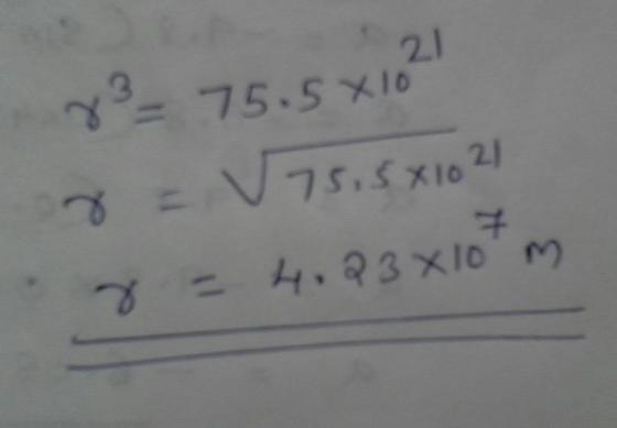 83= 75.5X1021 8 = V75,5X10 21 r = 4.23*10*m