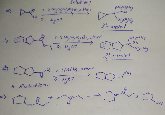 ca 43 solution: jelu Lo .204,04 el Mg Br, ethes LOH 2. H2O + zu - alohola 1.2 410, me Qr, ether CH2 - CH3 Lo4 2. 4307 -chzez