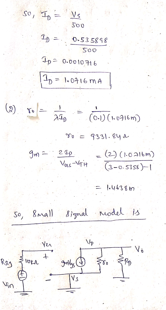 So, Tof Vs 500 ID 0-535898 500 Ip = 0.0010716 II = 16 of 16 MA (2) To rol- 20 (0.1) (1.0916m) ro= 9331.84 gm = 2 IP Vers VGH