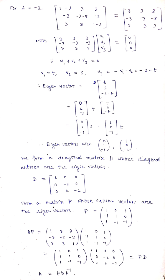 For d = -2 -1 3 3 3 3 - 3 -1-5 -3 -3 -3 با ما بما 3 3 1-2 3 3 3 3 -3 3 -3 3 V2 3 3 Ntv + V₂ = 0 =, N2 = S, V3 = - V - V2 = -5