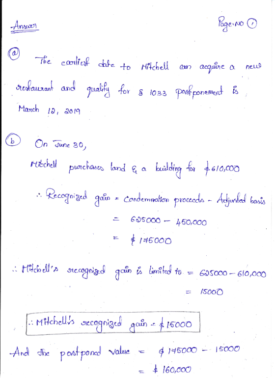 Ansaar Page No ☺ The carliest date to Mitchell can acquire a neue restaurant and March 10, 2019 qualify for § 1033 poek ponem
