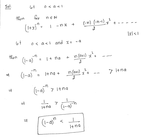 Sol. 6t Osaal then for DEN 2 (-1) (-n-) + (1+xJ, -nx + 2 bolal -a ot and 2 = o < a <I 2 then n (0+1) 36 + (1-a) = 1+ na q
