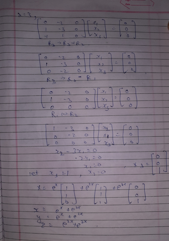 d=3 X2 H x3 R₂ - R₂ + Rz 0 x a X3 Rz x Xx 13 R Rz - -3 - 2 o 0 3x = 0 • 2 = 0 let X=0 Xt e ter i 2x e st 3X