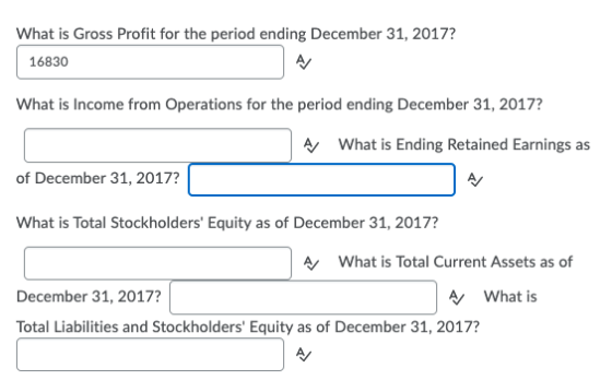 What is Gross Profit for the period ending December 31, 2017? 16830 What is Income from Operations for the period ending Dece