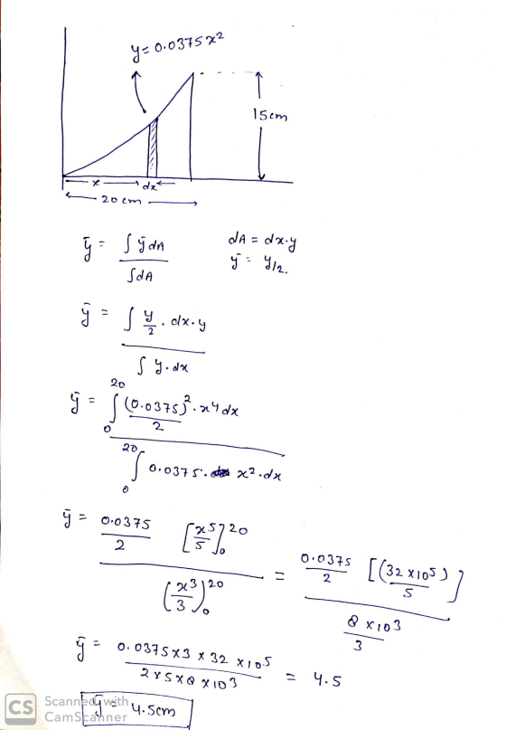 = 0.0375 x2 Х 15cm I da 20 cm da = da.y } = sjan - Чі. SdA 8 - (ч. с/х- 9 2 20 2 је Јо-озък - 1944 “.. o, o37 г. до х2 .dx о