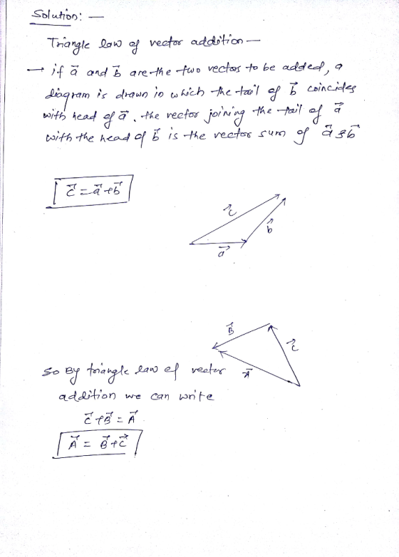 Solutoo Triangle Qok0a/ vector addition a and B are-the -fuo vectar -to be addef, ? ram ;s drown!のいん.ch-Ac.trol ef → csinc t.