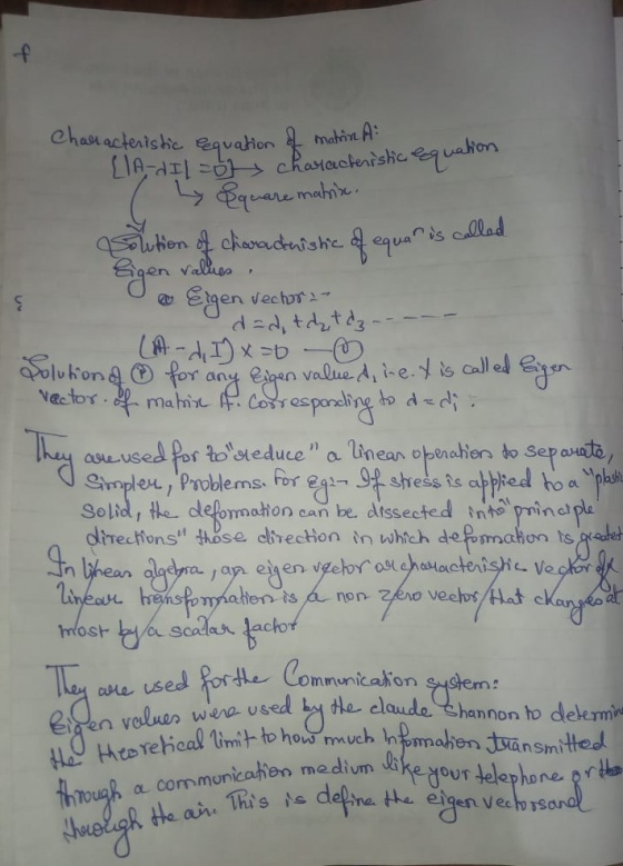 Solution of charadristic of equar is called Characteristic equation of matin A [1Adil of characteristic equation hy square ma