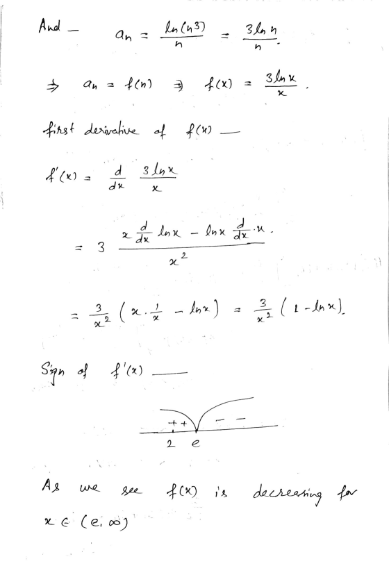 And ln (43) 3lon an n .- 3 luk > an f(n) 3 f (x) 3 first derivative of f (4) f (x) 3 lnx d da x enx et la น a e a base 3 2 x