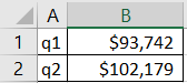 А 1 q1 2 42 B $93,742 $102,179