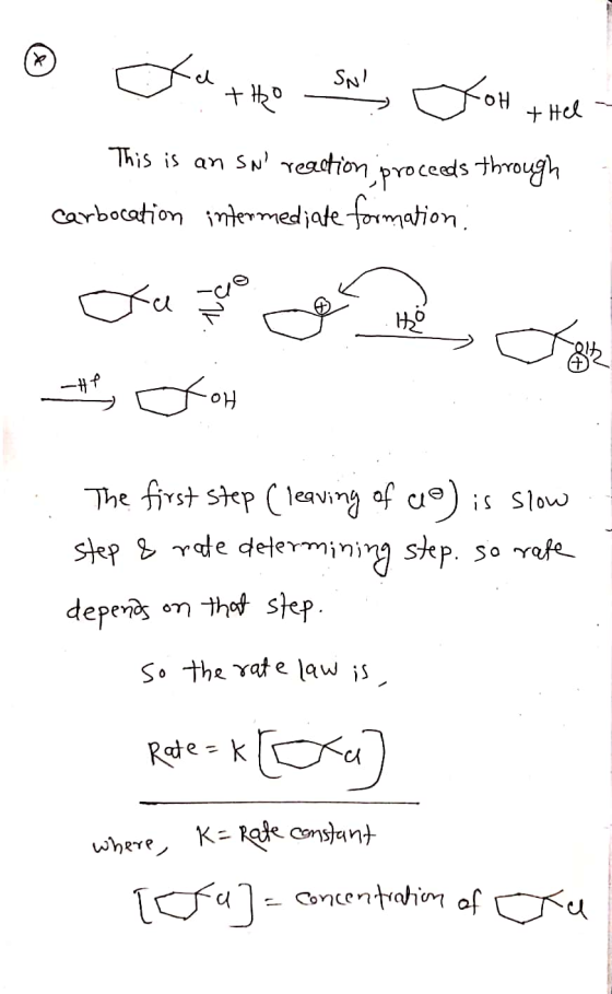 ® OH a tho SN Joh thee This is an swreaction proceeds through Carbocation intermediate formation : » Ogre # Joh The first ste