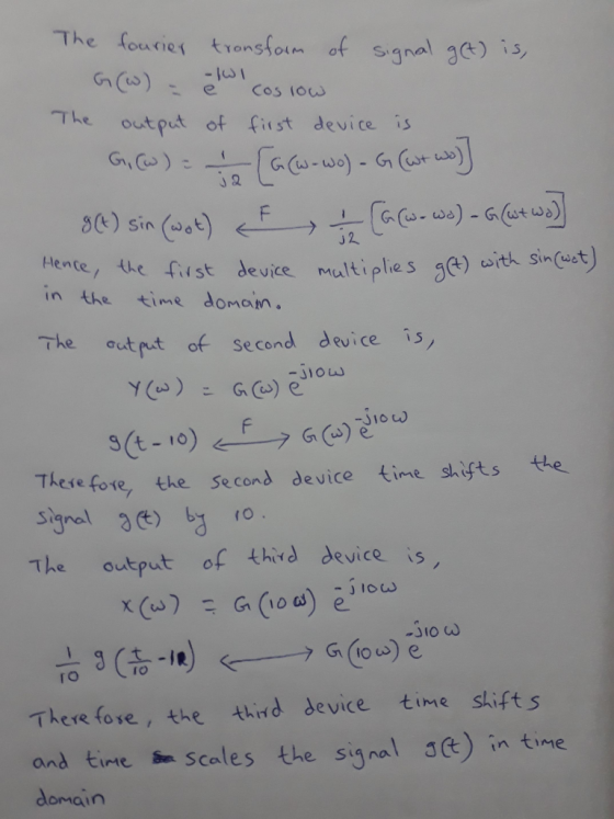 sles The out put of fist deviceis G,() :丁a-Efe.wo).G(rm) re, the fist device multiples g(4) asit人singwe in the timedomin The