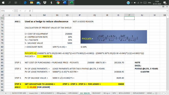 13:09 W © voraux 3 ENG E. 30-03-2020 ... X IT71 X ✓ fx IK IL I M. IN 10 P Q IR IS IT IU V IWA 71 72 ANS 1 Used as a hedge t