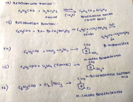 12 REACIDN WTHAILINE CSCHO CHCHENcs C-0) ANILINE BENZYIDIENe ANILIAG CSCHIFF BASE) 3 REFORHATSKY REACTION C6SCHO n B CHCODC5