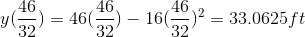 90 ) = 46/ ) - 16() = 33.0625ft