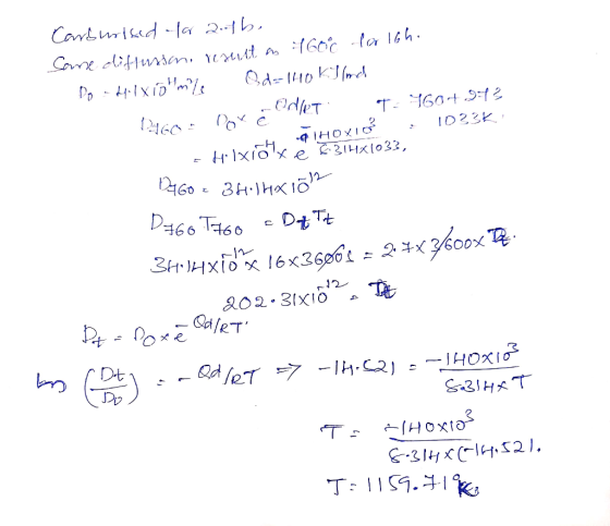 Carburised for a the Same diffusson, result in 160°c for igh. Do H1X10ml Od=140k I Ind 12460. Por ë Odlet t. 160+.9:43 THOXIC