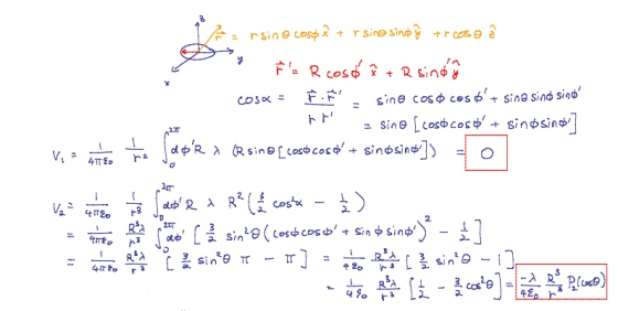 rsin@tespr + rsine sie? +rce. Θ n sine cos φ cos φ+ sina sind sino _ 21 dpR. λ @sire Leosdcos φ,+ sin sin pil)