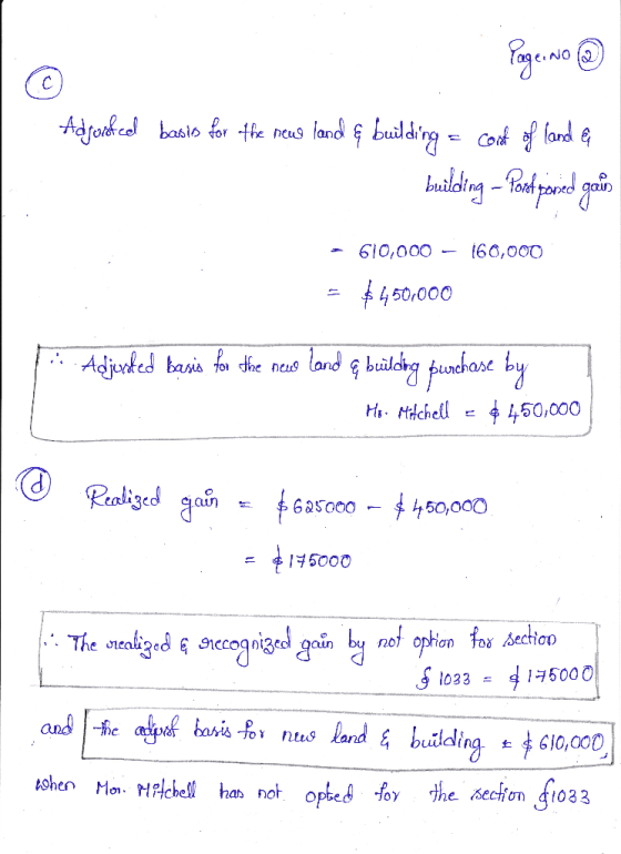 . Pageino Adjoifel basis for the news land ę building a cort of land € building - Posk pored going - 610,000 – 160,000 = $450