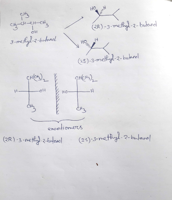 HOCH CH-CH-CH-CH₂ (2R)-3-methyl-2-butano OH 3-methyl-2-butanol Ho (25)-3-methyl-2-butanol CH(CH3)2 Ý CH(lt), Lot Z HOH ܠܠܠܠܠܠ