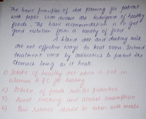 The basic princples o die oith poptic Ulcer disease a indulgence of healh foodls . ge goed nuhntion brom a lariety of food fl