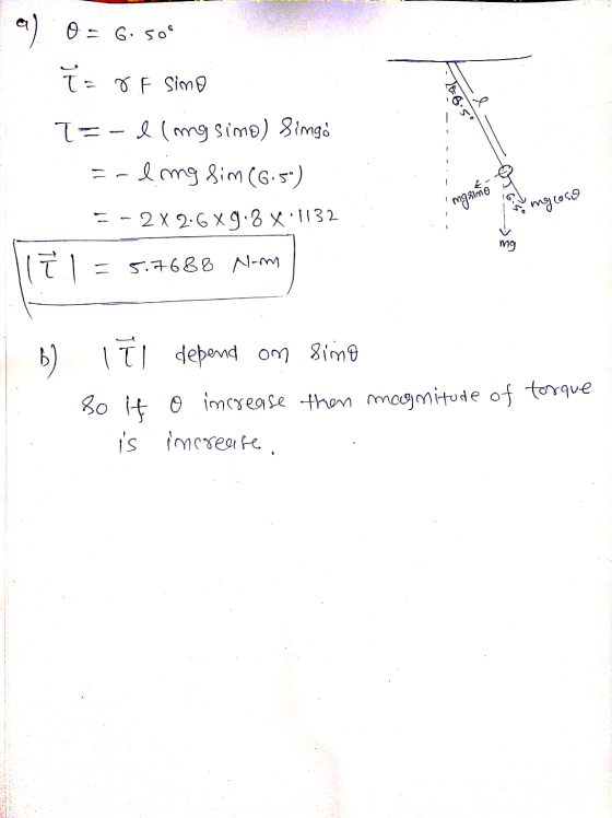 7 = 6: 509 . S T=&F simo T= - liming simo) Simgó =-l mg fim (6.5°) & Imgsm mgsimo in ingcoso 1-2 x 2.6x9.8 x:1132 mg - S.4688