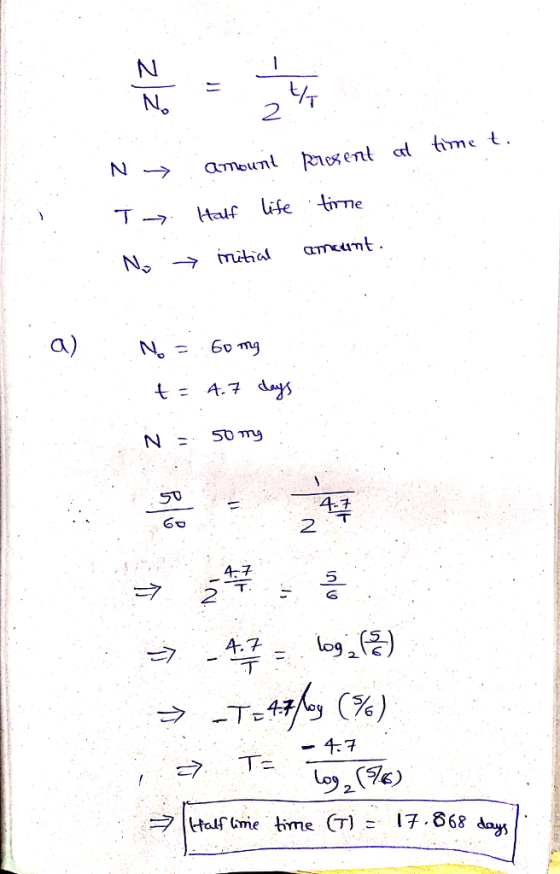 2 2 4구 2 4.7 log ( ktalflane time Cr) = 17,868 days