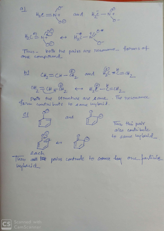 as men and we pairs are resonance - forms of This both the one compound by CH=CH-d CH₂=CH I ltz and the set = ctz te _ = CH2